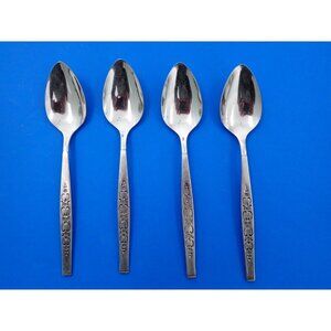 Oneida SPANADA Stainless WM A Rogers Premier Silverware Teaspoons Lot of 4
